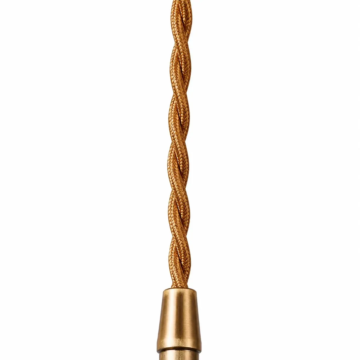 Braided pendant cord and metal collar detail