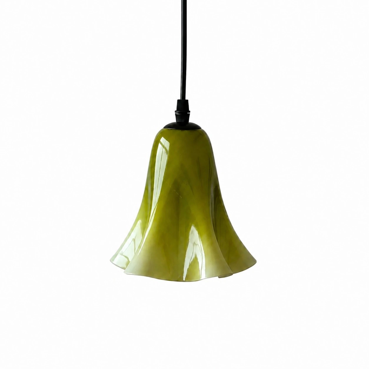 Gradient green glass pendant light